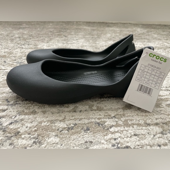 New Crocs Kadee Ballet Flats Size 7 Black Slip On Shoes Comfort Loafer - Picture 6 of 8